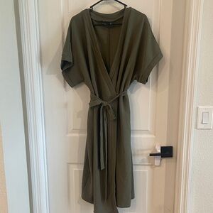 Olive Green Wrap Dress